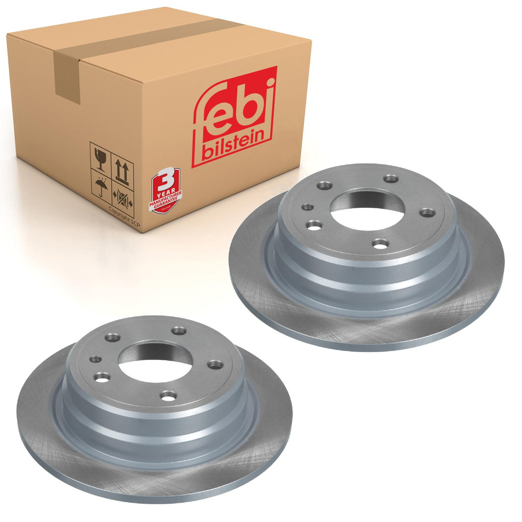 Pair of Rear Brake Disc Fits BMW 5 Series E28 6 E24 OE 34211162968 Febi 04092