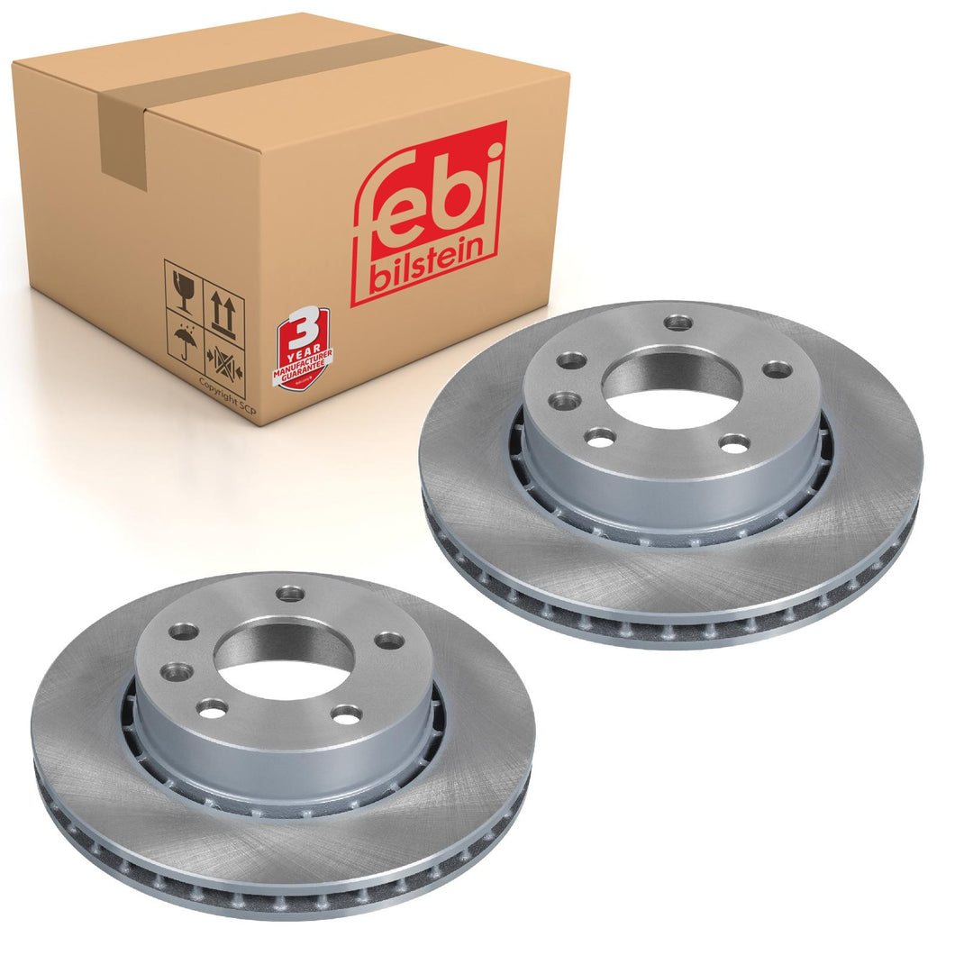 Pair of Front Brake Disc Fits Vauxhall Carlton Omega A OE 569039 Febi 04844