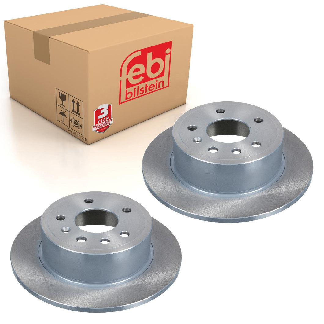 Pair of Rear Brake Disc Fits Vauxhall Carlton Senator Omega A B Febi 04850