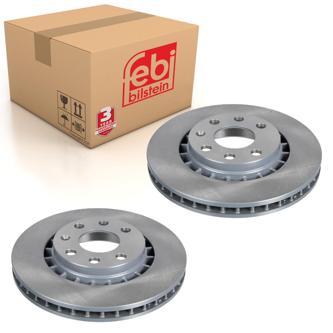 Pair of Front Brake Disc Fits Daewoo Espero Lanos Nexia Vauxhall Astr Febi 05179