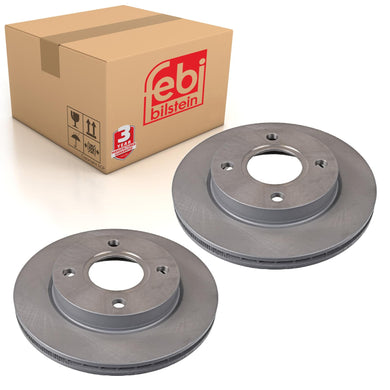 Pair of Front Brake Disc Fits Ford Mazda 121 3X DW JASM JBSM Escort F Febi 05649