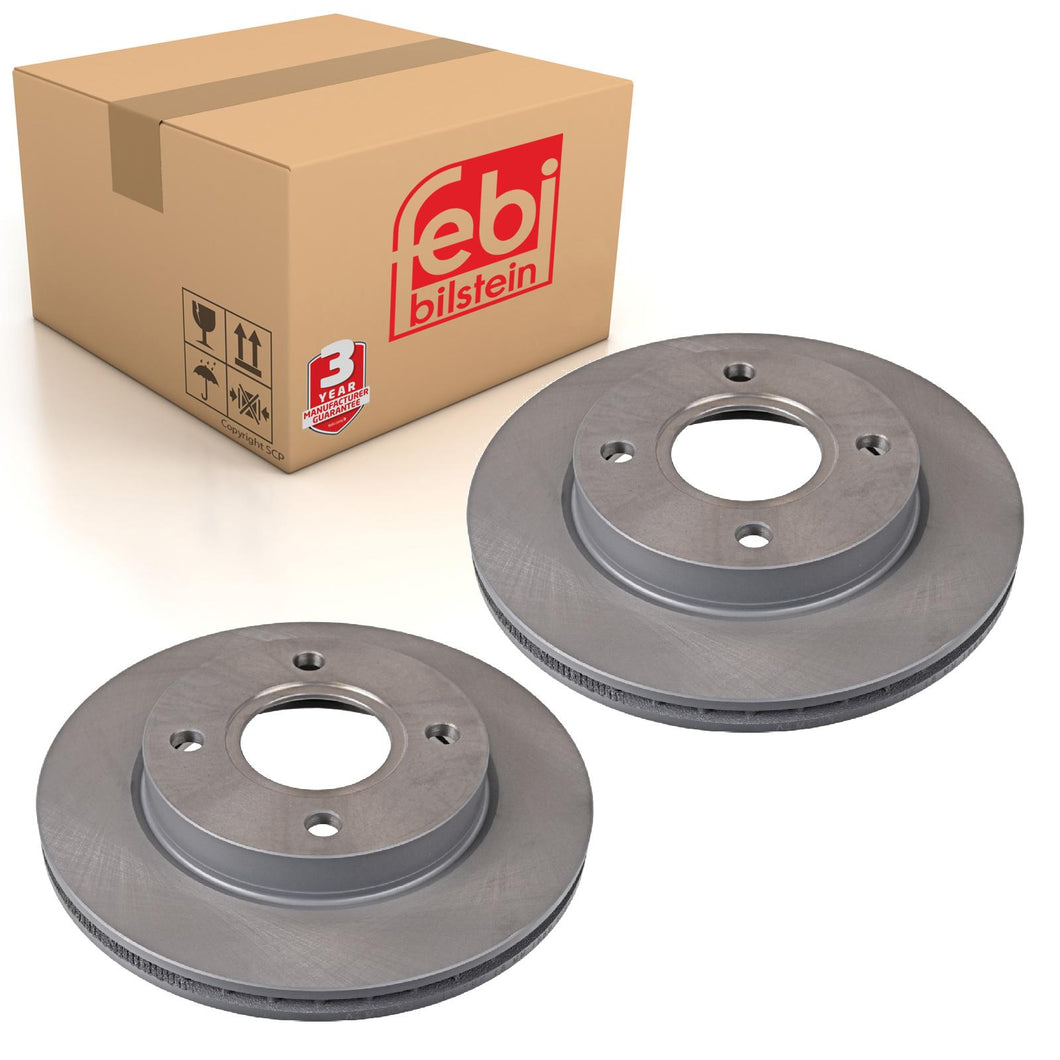 Pair of Front Brake Disc Fits Ford Mazda 121 3X DW JASM JBSM Escort F Febi 05649