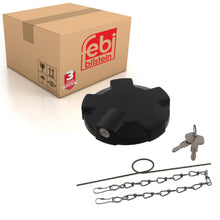 Load image into Gallery viewer, Lockable Solid Fuel Filler Cap Inc Gasket &amp; Chain Fits Volvo F10 F12 Febi 06286