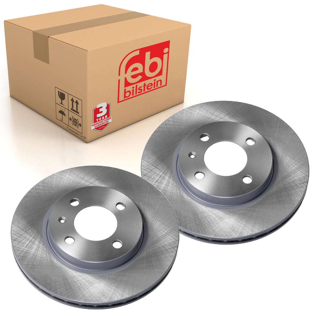 Pair of Front Brake Disc Fits Volkswagen Caddy Corrado Golf Cabrio Va Febi 06512