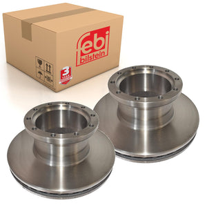 Pair of Front Brake Disc Fits Setra Serie 2Serie 200 KAssbohrer Achse Febi 06797