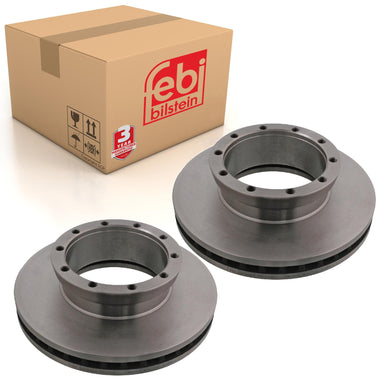 Pair of Front Brake Disc Fits Setra Serie 1 2Serie 200 KAssbohrer Ach Febi 06986