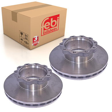 Pair of Front Brake Disc Fits MAN Bus F 2000 90 L M NG NL RH OAF ULE2 Febi 07303