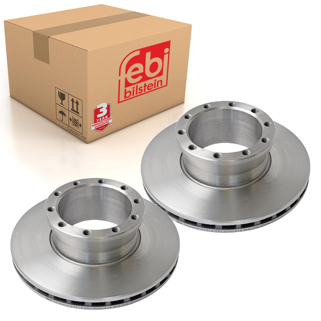 Pair of Front Brake Disc Fits MAN FOC L 2000FOC L2000 OE 81508030010 Febi 07314