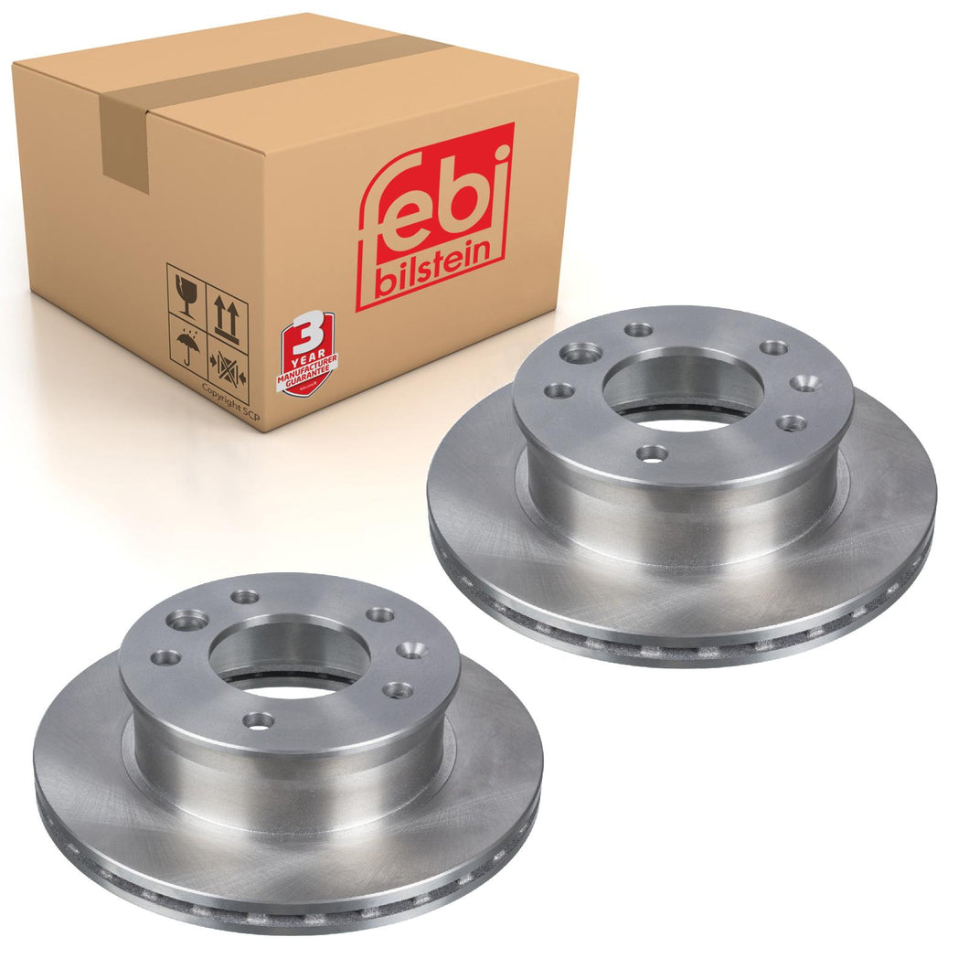 Pair of Front Brake Disc Fits Dodge Sprinter Chrysler Mercedes Benz M Febi 07517