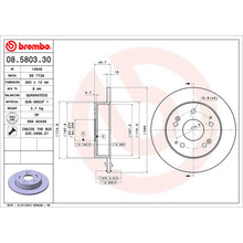Load image into Gallery viewer, Civic Rear Brake Disc x2 260mm Fits Honda Brembo 08580330
