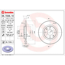 Load image into Gallery viewer, Front Brake Disc x2 266mm Fits Citroen Peugeot C2 C3 C4 Cactus Brembo 08723811