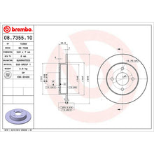 Load image into Gallery viewer, Rear Brake Disc x2 240mm Fits Nissan Micra Brembo 08735510