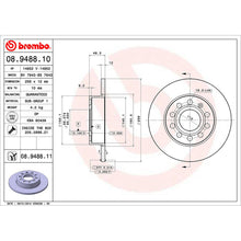 Load image into Gallery viewer, Rear Brake Disc x2 256mm Fits VW Audi Seat Skoda A3 Octavia Golf Brembo 08948811