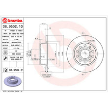 Load image into Gallery viewer, Rear Brake Disc x2 253mm Fits VW Audi Seat Skoda A3 Octavia Golf Brembo 08950211