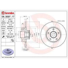 Load image into Gallery viewer, Rear Brake Disc x2 280mm Fits Vauxhall Nissan Renault Vivaro Brembo 08959717
