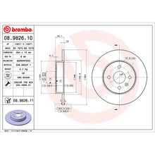 Load image into Gallery viewer, Rear Brake Disc x2 264mm Fits Chevrolet Vauxhall Meriva Brembo 08982611