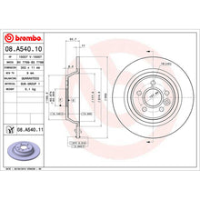 Load image into Gallery viewer, Rear Brake Disc x2 302mm Fits Ford Land Rover Focus Evoque Brembo 08A54011