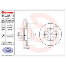 Load image into Gallery viewer, Rear Brake Disc x2 251mm Fits Alfa Romeo Mito Brembo 08A91511