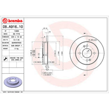 Load image into Gallery viewer, Rear Brake Disc x2 234mm Fits Hyundai Kia I10 Picanto Brembo 08A91610