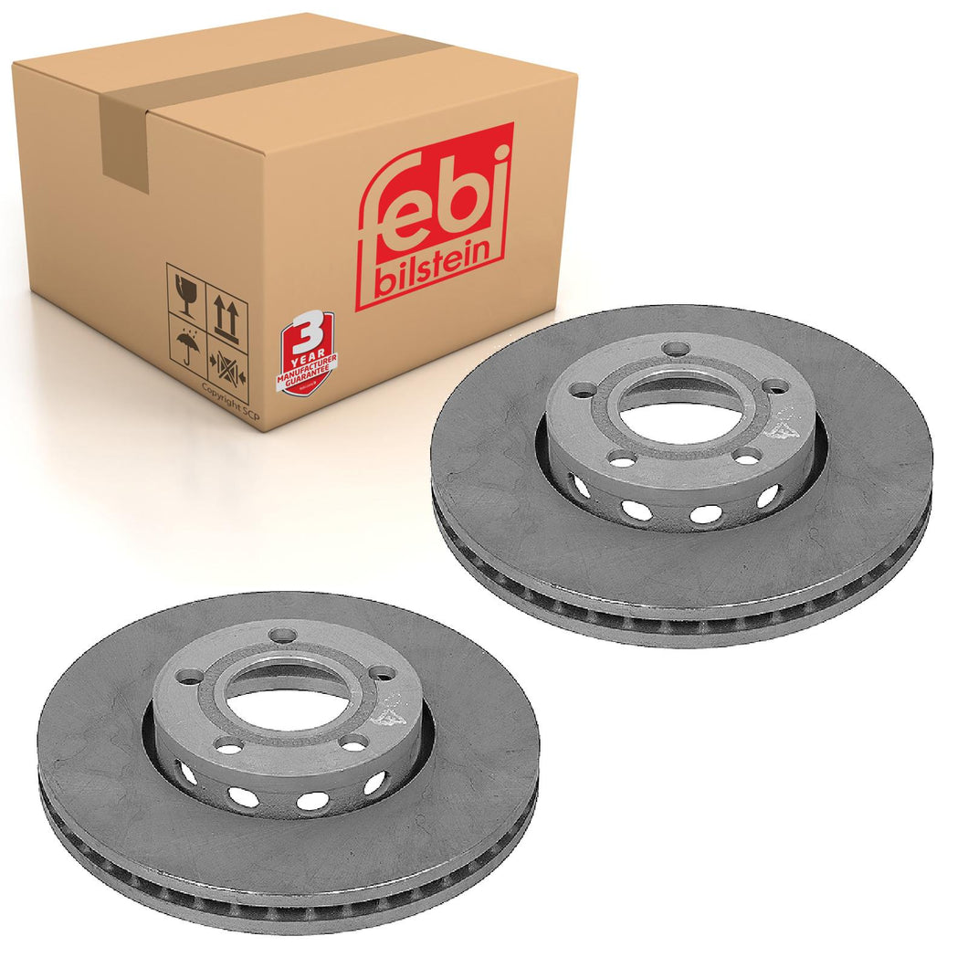Pair of Front Brake Disc Fits Audi 100 44 quattro 200 85 Febi 08458