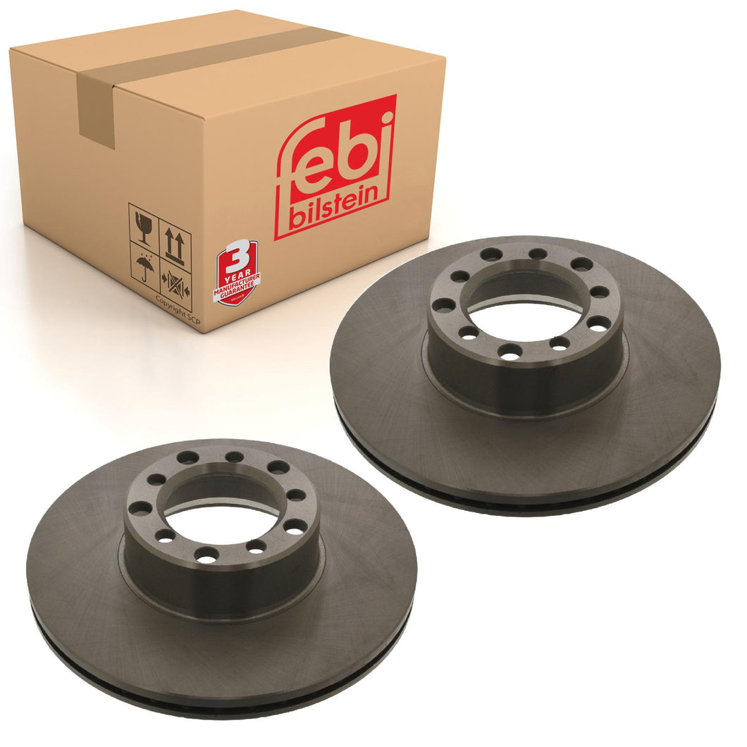 Pair of Front Brake Disc Fits Mercedes Benz S-Class Model 126 SL 107 Febi 08546