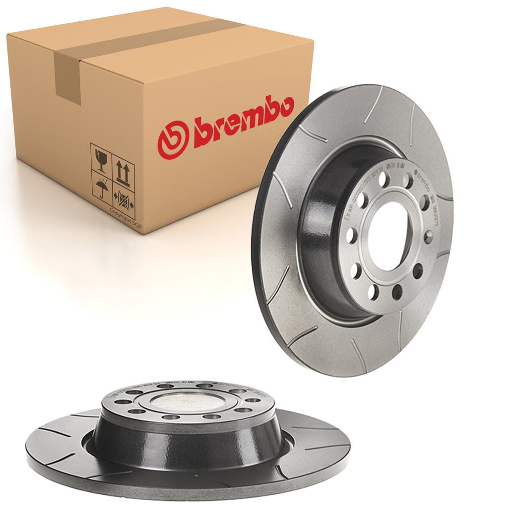 Golf GTI Rear Grooved Brake Discs x2 282mm Fits Audi S3 VW Brembo 08A20275