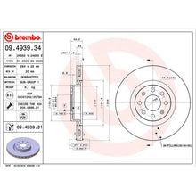 Load image into Gallery viewer, Front Brake Disc x2 284mm Fits Fiat Vauxhall Punto Corsa Adam Brembo 09493931
