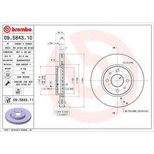 Load image into Gallery viewer, Front Brake Disc x2 257mm Fits Alfa Citroen Fiat Peugeot Mito Brembo 09584311