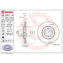 Load image into Gallery viewer, Front Brake Disc x2 256mm Fits VW Audi Seat Skoda Octavia Golf Brembo 09701111