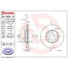 Load image into Gallery viewer, Front Brake Disc x2 256mm Fits Chevrolet Vauxhall Astra Brembo 09762811