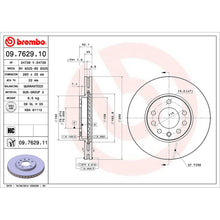 Load image into Gallery viewer, Front Brake Disc x2 280mm Fits Vauxhall Astra Corsa Zafira Brembo 09762911