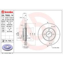 Load image into Gallery viewer, Front Brake Disc x2 258mm Fits Ford Mazda Fiesta Focus Fusion Brembo 09780611
