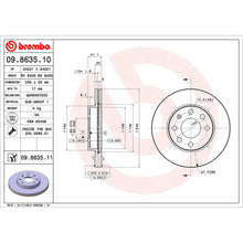 Load image into Gallery viewer, Front Brake Disc x2 240mm Fits Vauxhall Corsa Brembo 09863511