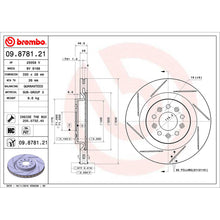 Load image into Gallery viewer, DB9 Rear Brake Disc x2 330mm Fits Aston Martin Vantage Volante Brembo 09878121