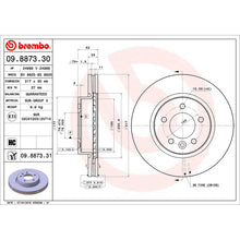 Load image into Gallery viewer, Front Brake Disc x2 317mm Fits Land Rover Discovery Brembo 09887331