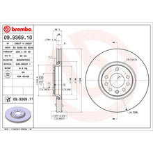 Load image into Gallery viewer, Front Brake Disc x2 308mm Fits Vauxhall Astra Corsa Zafira Brembo 09936911