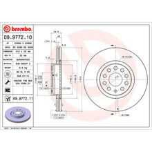 Load image into Gallery viewer, Front Brake Disc x2 312mm Fits VW Audi Seat Skoda Octavia Touran Brembo 09977211