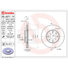 Load image into Gallery viewer, Front Brake Disc x2 252mm Fits Vauxhall Suzuki Agila Swift Brembo 09A27111