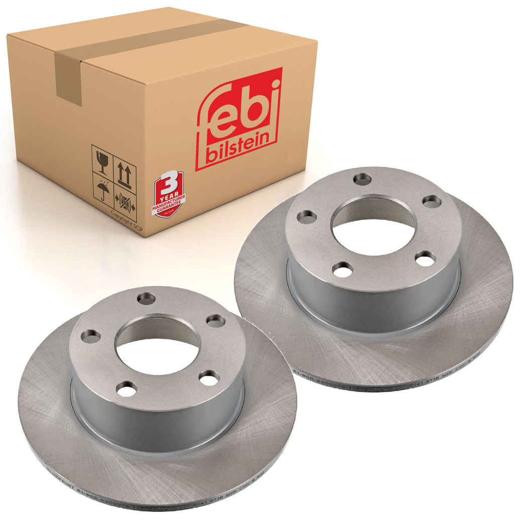 Pair of Rear Brake Disc Fits Volkswagen Passat Skoda Superb Audi 100 Febi 09075