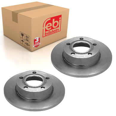 Pair of Rear Brake Disc Fits Audi 100 quattro 44 200 A8 4D Febi 09077