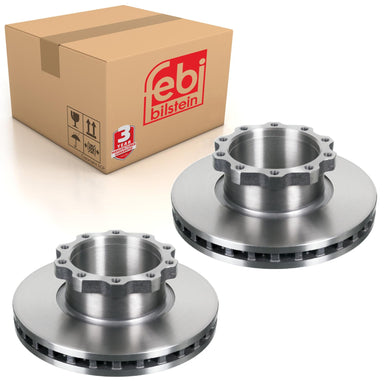 Pair of Front Brake Disc Fits MAN HOC L 2000 M NL NM SR TGL TGMHOC M2 Febi 09099