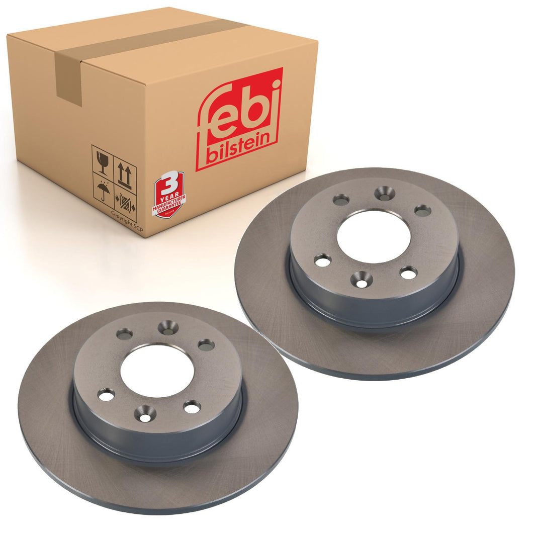 Pair of Front Brake Disc Fits Renault Clio Extra R5 Rapid Twingo I Febi 09318