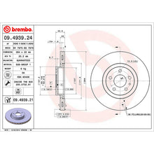 Load image into Gallery viewer, Front Brake Disc x2 284mm Fits Alfa Fiat Vauxhall 147 156 GT GTV Brembo 09493921