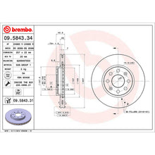 Load image into Gallery viewer, Front Brake Disc x2 257mm Fits Fiat Vauxhall Punto Corsa Brembo 09584331