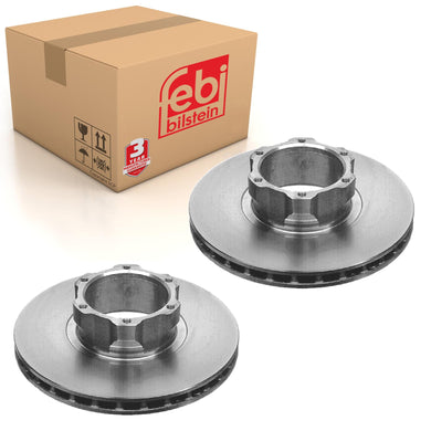 Pair of Front Brake Disc Fits Mercedes Benz Vario Model 668 670 EVOBU Febi 09678
