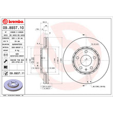 Load image into Gallery viewer, Vivaro Front Brake Disc x2 305mm Fits Renault Vauxhall Traffic Brembo 09893711