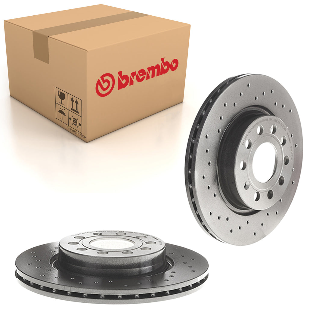 Golf Front Brake Discs x2 Fits VW Caddy Audi A3 Seat Leon Brembo 0991671X