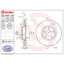 Load image into Gallery viewer, Front Brake Disc x2 300mm Fits Ford Mondeo Brembo 09A42721