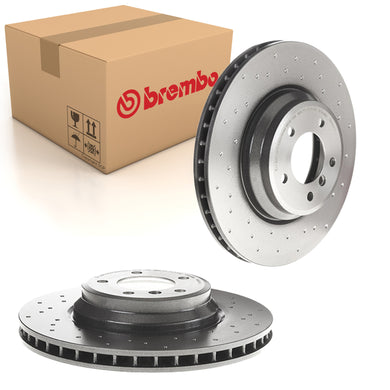 BMW 335i Front Drilled Brake Discs x2 348mm Fits E90 E91 E92 E93 Brembo 09A5991X