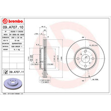 Load image into Gallery viewer, Front Brake Disc x2 255mm Fits Toyota Prius Yaris Brembo 09A70711